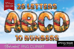Abstract Boho Doodle Aphabet Clipart - Nature Letters PNG Product Image 1
