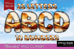 Abstract Boho Doodle Aphabet Clipart - Nature Letters PNG Product Image 1