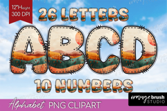 Abstract Boho Doodle Aphabet Clipart - Nature Letters PNG Product Image 1