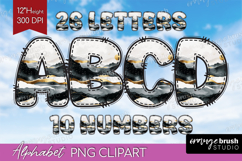 Abstract Boho Doodle Aphabet Clipart - Nature Letters PNG Product Image 1
