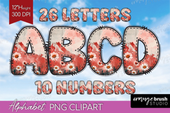 Abstract Boho Doodle Aphabet Clipart - Nature Letters PNG Product Image 1