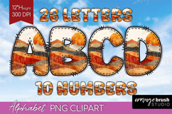Abstract Boho Doodle Aphabet Clipart - Nature Letters PNG Product Image 1