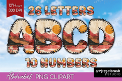 Abstract Boho Doodle Aphabet Clipart - Nature Letters PNG Product Image 1