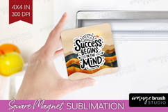 Inspirational Quote Magnet Sublimation - Boho Square Magnet Product Image 1