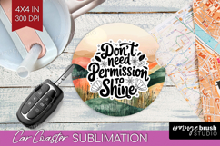 Inspirational Quote Car Coaster - Boho Coaster PNG Product Image 1