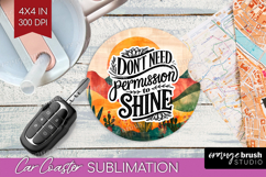 Inspirational Quote Car Coaster - Boho Coaster PNG Product Image 1