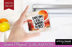 Inspirational Quote Magnet Sublimation - Boho Square Magnet Product Image 1