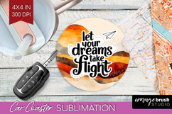 Inspirational Quote Car Coaster - Boho Coaster PNG Product Image 1