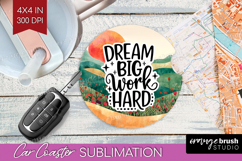 Inspirational Quote Car Coaster - Boho Coaster PNG Product Image 1