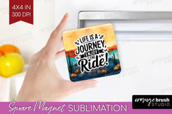 Inspirational Quote Magnet Sublimation - Boho Square Magnet Product Image 1