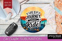 Inspirational Quote Car Coaster - Boho Coaster PNG Product Image 1