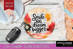 Inspirational Quote Car Coaster - Boho Coaster PNG Product Image 1