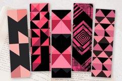 Pink and Black Geometric PNG Bookmark Sublimation Design Product Image 2