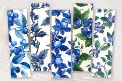 Floral Blueberry PNG Bookmark Sublimation Designs Product Image 2