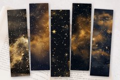 Gold Galaxy Night PNG Bookmark Sublimation Designs Product Image 2