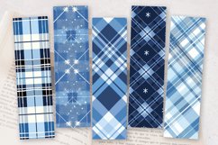 Winter Blue Plaid PNG Bookmark Sublimation Designs Product Image 2