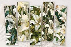 White Lily Stained Glass PNG Bookmark Sublimation Design Product Image 2