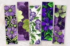 Purple &amp; Green Flowers PNG Bookmark Sublimation Designs Product Image 2