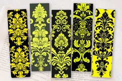 Neon Yellow Damask PNG Bookmark Sublimation Design Product Image 2