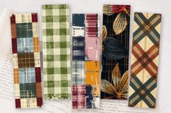 Vintage Cotton Textured Fabric PNG Bookmark Sublimation Desi Product Image 2