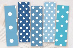 Blue &amp; White Polka Dots PNG Bookmark Sublimation Designs Product Image 2