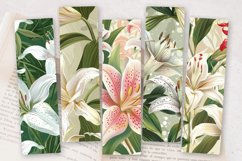 Elegant Lilies Flowers PNG Bookmark Sublimation Designs Product Image 2