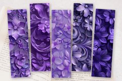 3D Violet Floral PNG Bookmark Sublimation Des Product Image 2