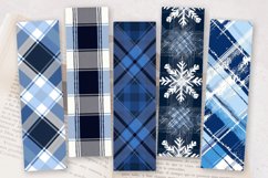 Winter Blue Plaid PNG Bookmark Sublimation Designs Product Image 2