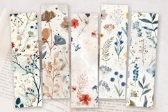 Winter Pressed Flowers PNG Bookmark Sublimation Designs Product Image 2