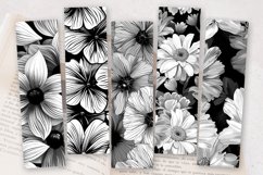 Summer Petals BW Floral PNG Bookmark Sublimation Designs Product Image 2