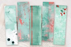 Mint &amp; Red Mixed Media PNG Bookmark Sublimation Designs Product Image 2