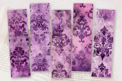 Watercolor Plum Damask PNG Bookmark Sublimation Design Product Image 2