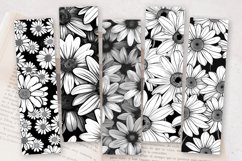 Black &amp; White Daisy Flower PNG Bookmark Sublimation Designs Product Image 2