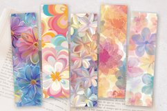 Pastel Rainbow Blooming Flowers PNG Bookmark Sublimation Des Product Image 2