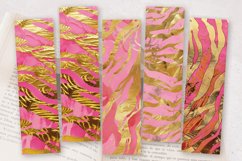 Pink and Gold Tiger PNG Bookmark Sublimation Design Product Image 2