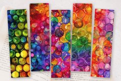 Rainbow Alcohol Ink Circles PNG Bookmark Sublimation Designs Product Image 2