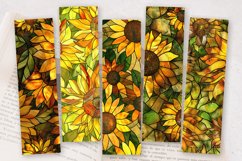 Sunflower Stained Glass PNG Bookmark Sublimation Design Product Image 2