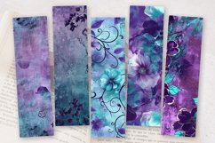 Purple and Turquoise Luxury Floral PNG Bookmark Sublimation Product Image 2