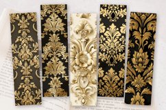 Luxury Golden Damask Fabric PNG Bookmark Sublimation Designs Product Image 2