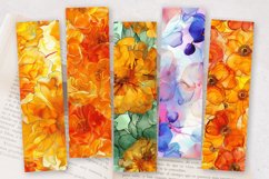 Marigold Alcohol Ink Flowers PNG Bookmark Sublimation Design Product Image 2