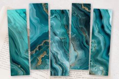 Luxury Teal Agate PNG Bookmark Sublimation Design Product Image 2