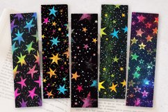 Glitter Neon Stars PNG Bookmark Sublimation Des Product Image 2