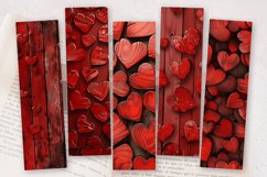 Red Wooden Hearts PNG Bookmark Sublimation Designs Product Image 2