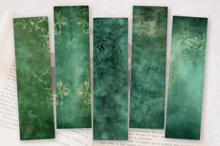 Antique Emerald Romance PNG Bookmark Sublimation Design Product Image 2