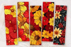 Red and Yellow Flowers PNG Bookmark Sublimation Designs Product Image 2