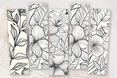 Botanical Line Art Floral PNG Bookmark Sublimation Designs Product Image 2