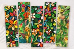 Spring Stained Glass Floral PNG Bookmark Sublimation Designs Product Image 2