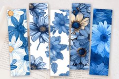 Blue Daisy Floral PNG Bookmark Sublimation Design Product Image 2