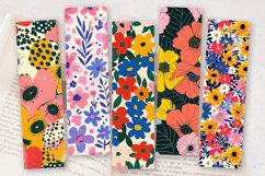 Risograph Flowers PNG Bookmark Sublimation Designs Product Image 2