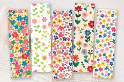 Cute Ditsy Flowers Garden PNG Bookmark Sublimation Designs Product Image 2